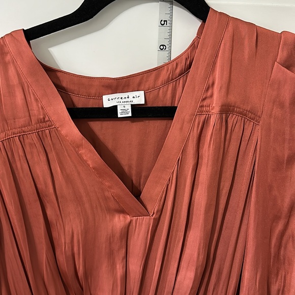 Current air small boho chic long sleeve dress rare ginger salmon color - Picture 5 of 10